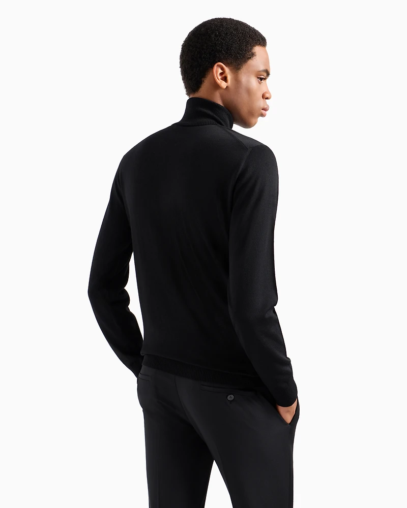 Emporio Armani - Pure virgin-wool rollneck, Man, Black, Size: