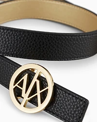 Armani Exchange - Logo buckle belt, Woman, Black, Size: 80