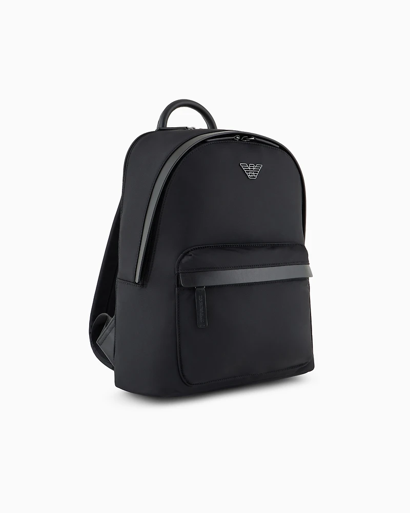 Emporio Armani - ASV recycled nylon backpack, Man, Black, Size: TU