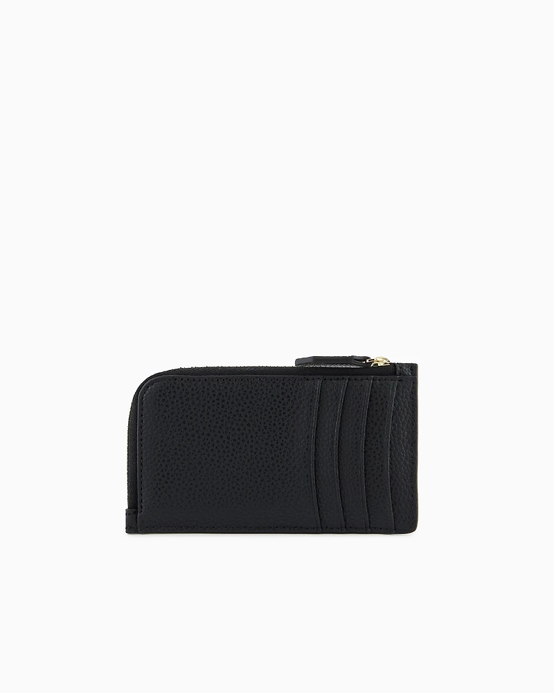 Emporio Armani - MyEA deer-print card holder with wrap-around zip, Woman, Black, Size: TU
