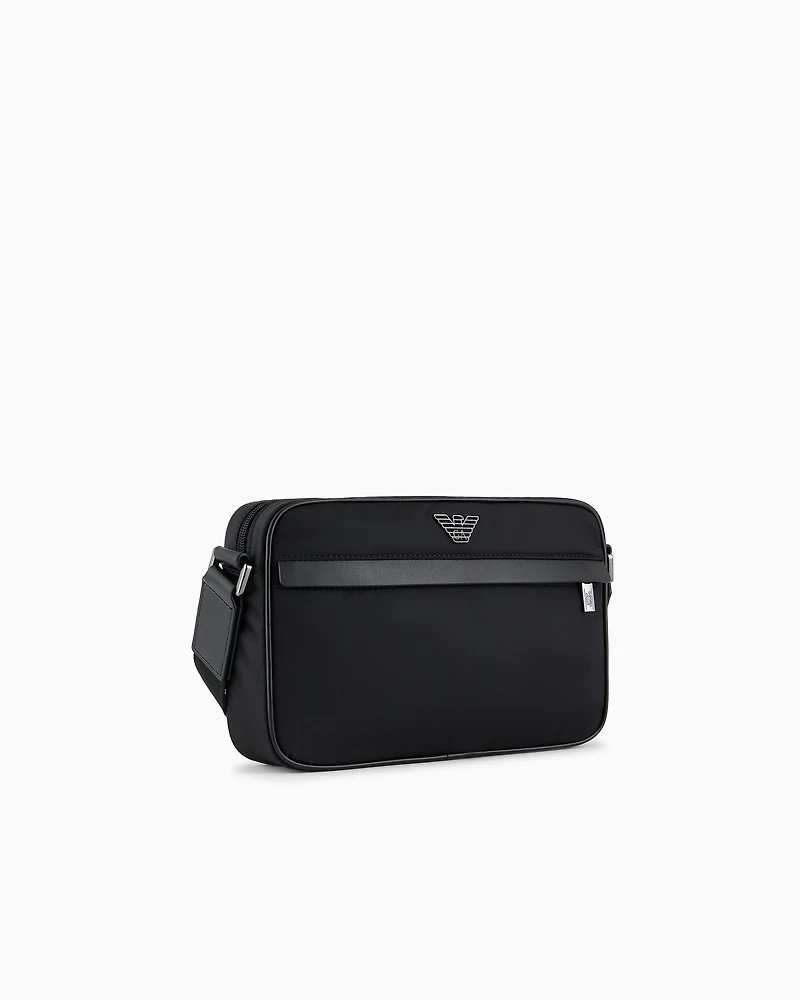 Emporio Armani - ASV recycled nylon shoulder bag, Man, Black, Size: TU