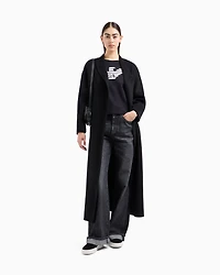 Emporio Armani - ASV organic jersey sweatshirt with logo, Woman, Navy Blue, Size: