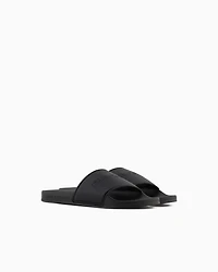 Armani Exchange - Slippers with logo band, Man, Black, Size: 39