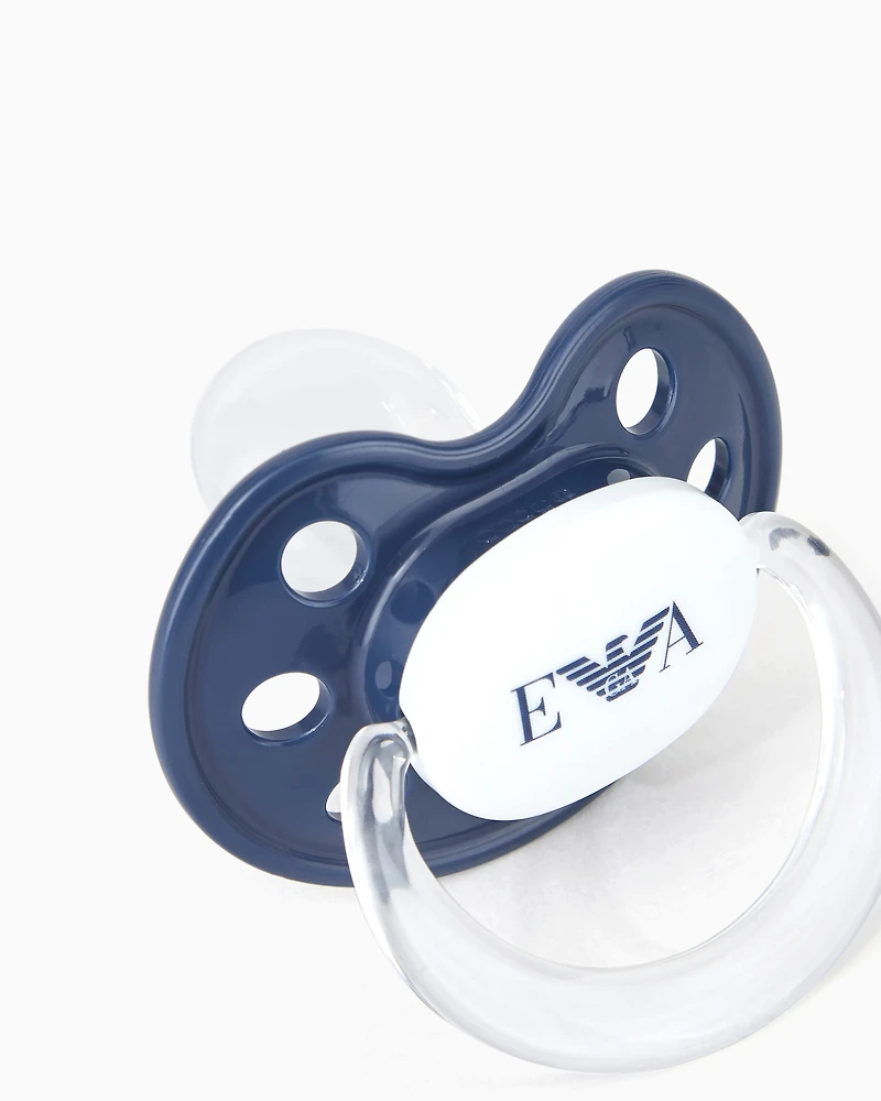 Emporio Armani - Baby care set with dummy and strap, Boy, Blue, Size: TU