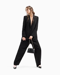 Armani Exchange -  Single-breasted oversized jacket with one button, Woman, Black, Size: