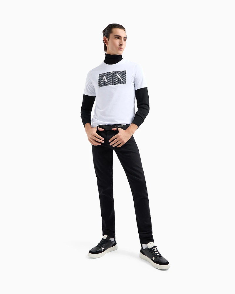 Armani Exchange -  Slim fit jersey T-shirt with logo, Man, White, Size:
