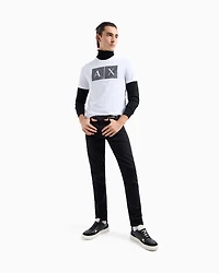 Armani Exchange -  Slim fit jersey T-shirt with logo, Man, White, Size: