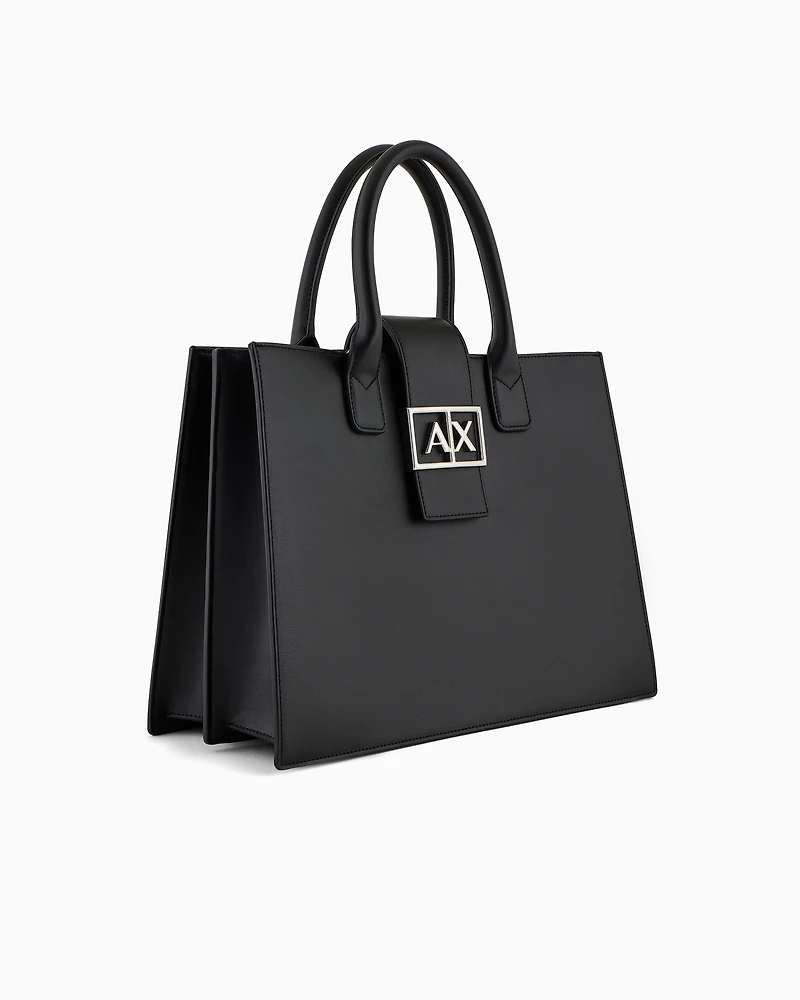 Armani Exchange - ASV Trapeze Handbag, Woman, Black, Size: TU