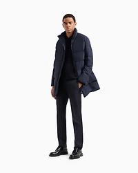 Emporio Armani - Oversized, quilted nylon, full-zip puffer jacket, Man, Navy Blue, Size: