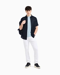 Armani Exchange - Casual Shirts, Man, Navy Blue, Size: