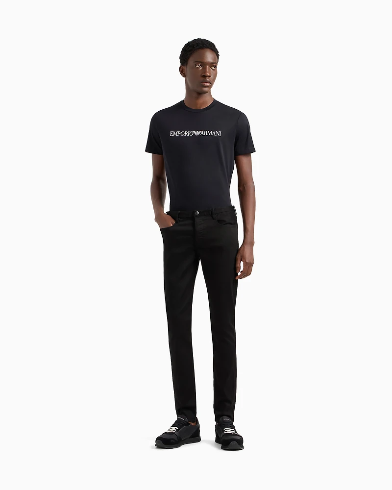 Emporio Armani - J11 Slim-fit extra comfort modal-blend denim jeans, Man, Black, Size: