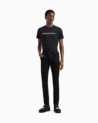 Emporio Armani - J11 Slim-fit extra comfort modal-blend denim jeans, Man, Black, Size: