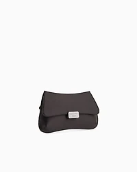 Emporio Armani - Satin clutch bag with chain strap, Woman, Black, Size: TU