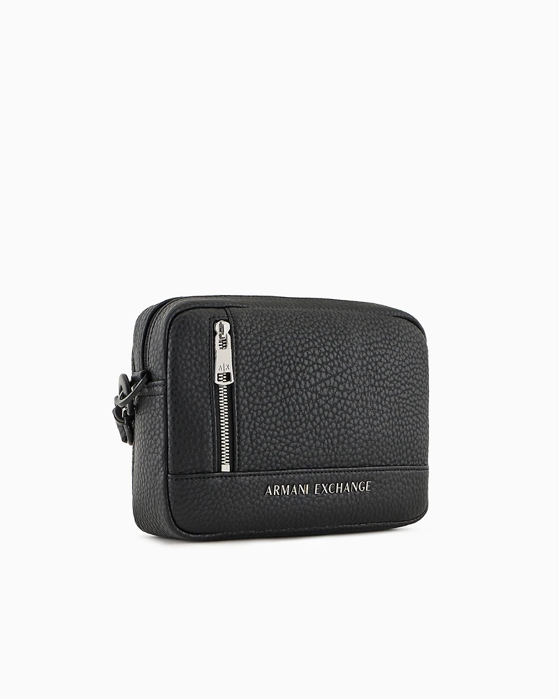 Armani Exchange -  Camera case bag with metal logo, Man, Black, Size: TU