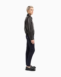 Emporio Armani - J06 Stretch-twill slim-fit trousers, Man, Navy_blue, Size: