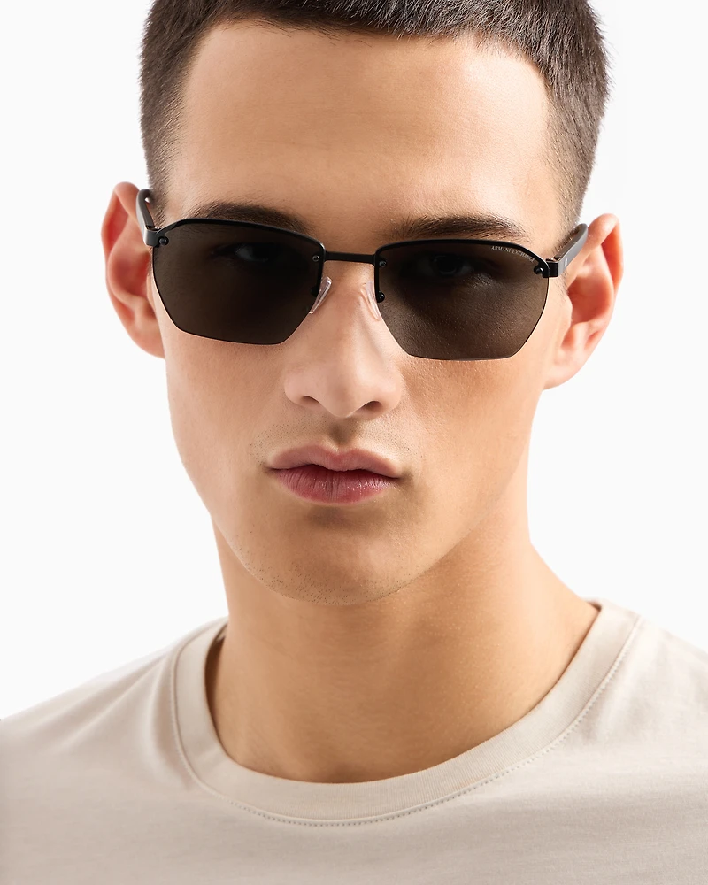 Armani Exchange - Sunglasses, Man, Black, Size: 59L