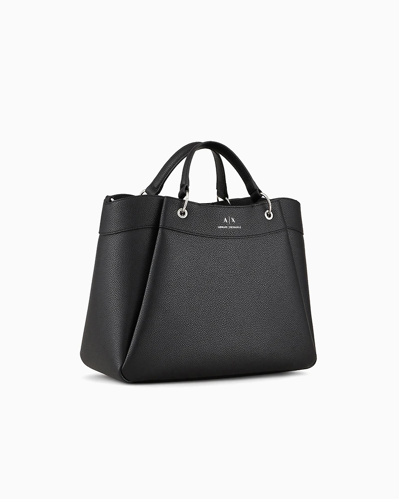 Armani Exchange - Large handbag with degradè shoulder strap, Woman, Black, Size: TU