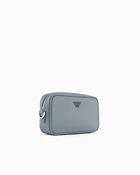 Emporio Armani - ASV regenerated Saffiano washbag, Man, Grey, Size: TU