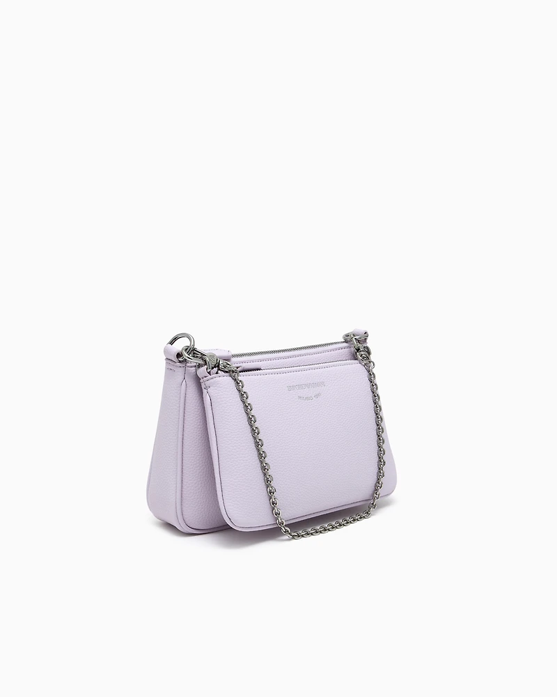 Emporio Armani - Deer-print double mini bag with shoulder strap, Woman, Pink, Size: TU