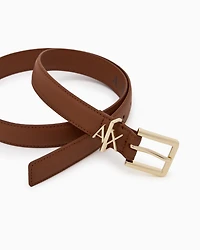 Armani Exchange - Thin belt with small logo, Woman, Brown, Size: