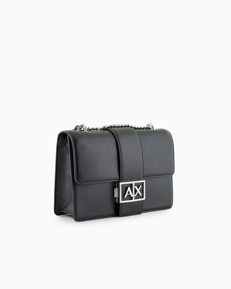 Armani Exchange - Shoulder bag with metal logo, Woman, Black, Size: TU