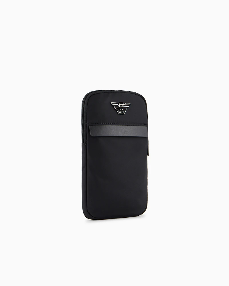 Emporio Armani - ASV recycled nylon tech case, Man, Black, Size: TU
