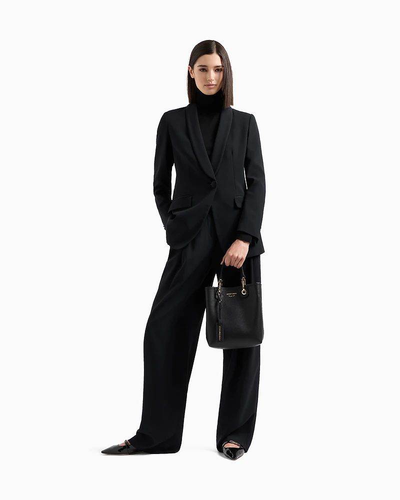 Emporio Armani - Pure virgin-wool rollneck, Woman, Black, Size: