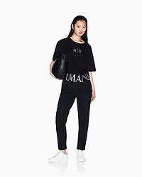 Cropped T-shirt with logo profile