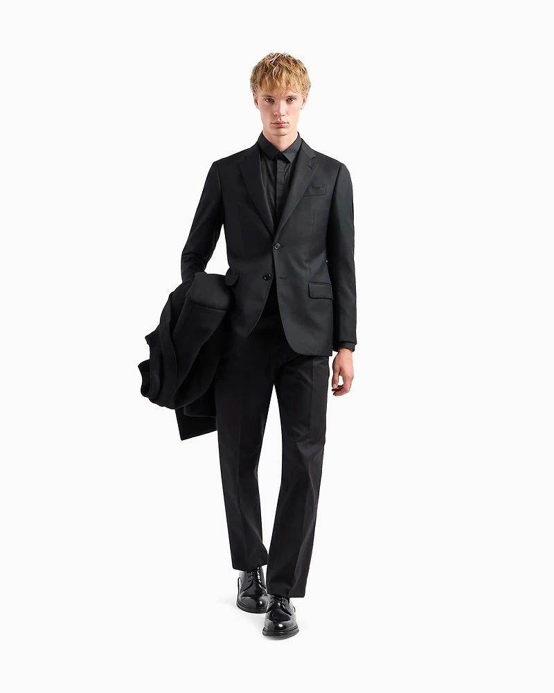 Emporio Armani - Lightweight comfortable satin slim-fit shirt, Man, Black, Size: