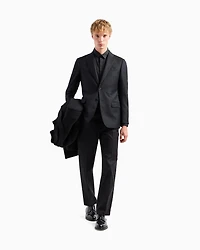 Emporio Armani - Lightweight comfortable satin slim-fit shirt, Man, Black, Size: