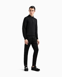 Emporio Armani - J06 Comfort stretch-gabardine, slim-fit trousers, Man, Black, Size: