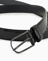 Emporio Armani - Patent leather belt, Man, Black, Size: