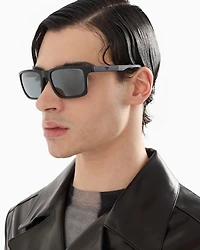 Emporio Armani - Men’s rectangular sunglasses, Man, Black, Size: 57L
