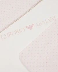 Emporio Armani - Double-faced blanket with op-art logo and eagles, Boy, Pink, Size: TU
