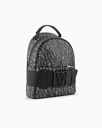 Backpack with contrasting allover logo