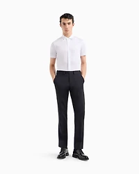 Emporio Armani - ASV short-sleeved Lyocell-blend jersey shirt, Man, White, Size: