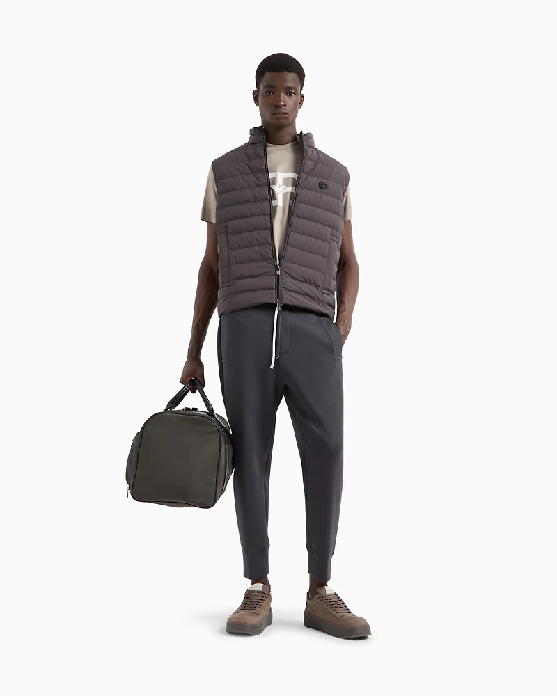 Emporio Armani -  Lyocell-blend jersey T-shirt with oversized EA logo, Man, Beige, Size: