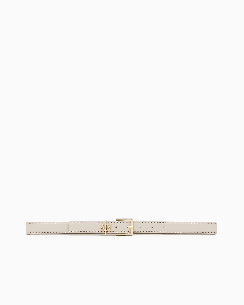 Armani Exchange - Thin belt with small logo, Woman, Beige, Size: