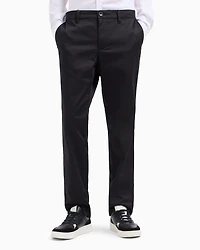 Armani Exchange - Cotton poplin chino trousers, Man, Black, Size: