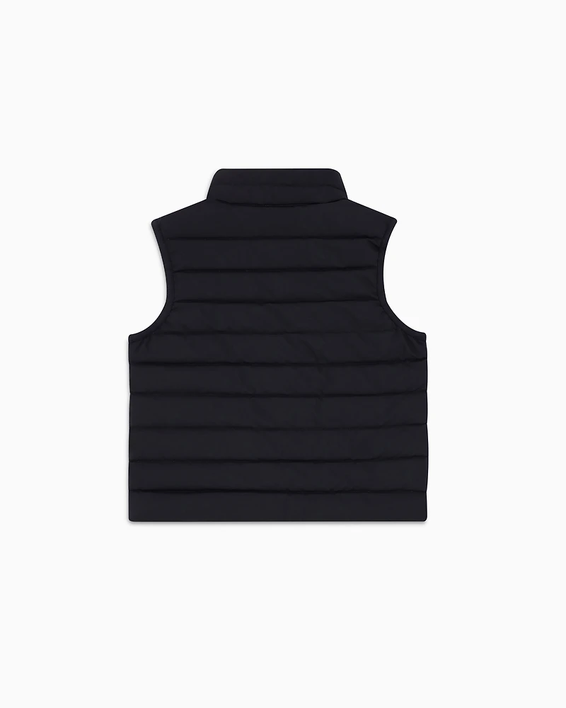 Emporio Armani - ASV recycled down sleeveless puffer jacket quilted nylon, Boy, Navy Blue, Size: