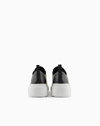 Armani Exchange - Chunky leather sneakers, Woman, Black, Size: