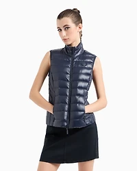 Armani Exchange - Sleeveless Padded Down Jacket, Woman, Navy Blue, Size: