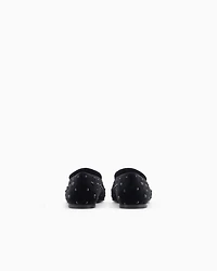Emporio Armani - Velvet slippers with rhinestones, Woman, Black, Size: