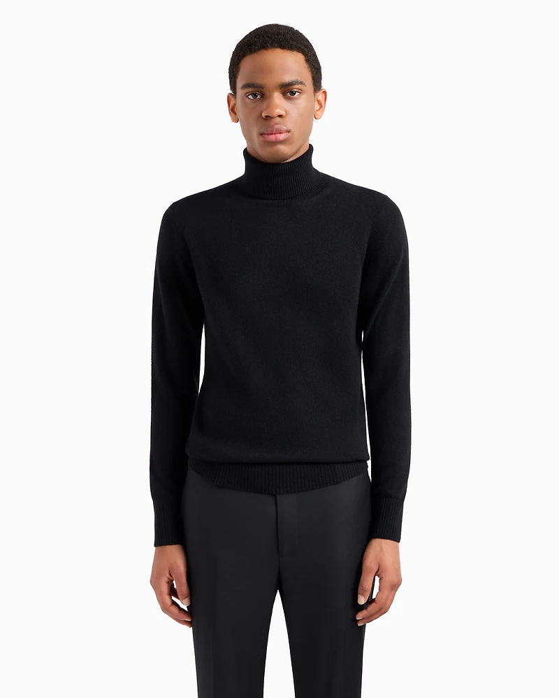 Emporio Armani - Pure cashmere rollneck, Man, Black, Size: