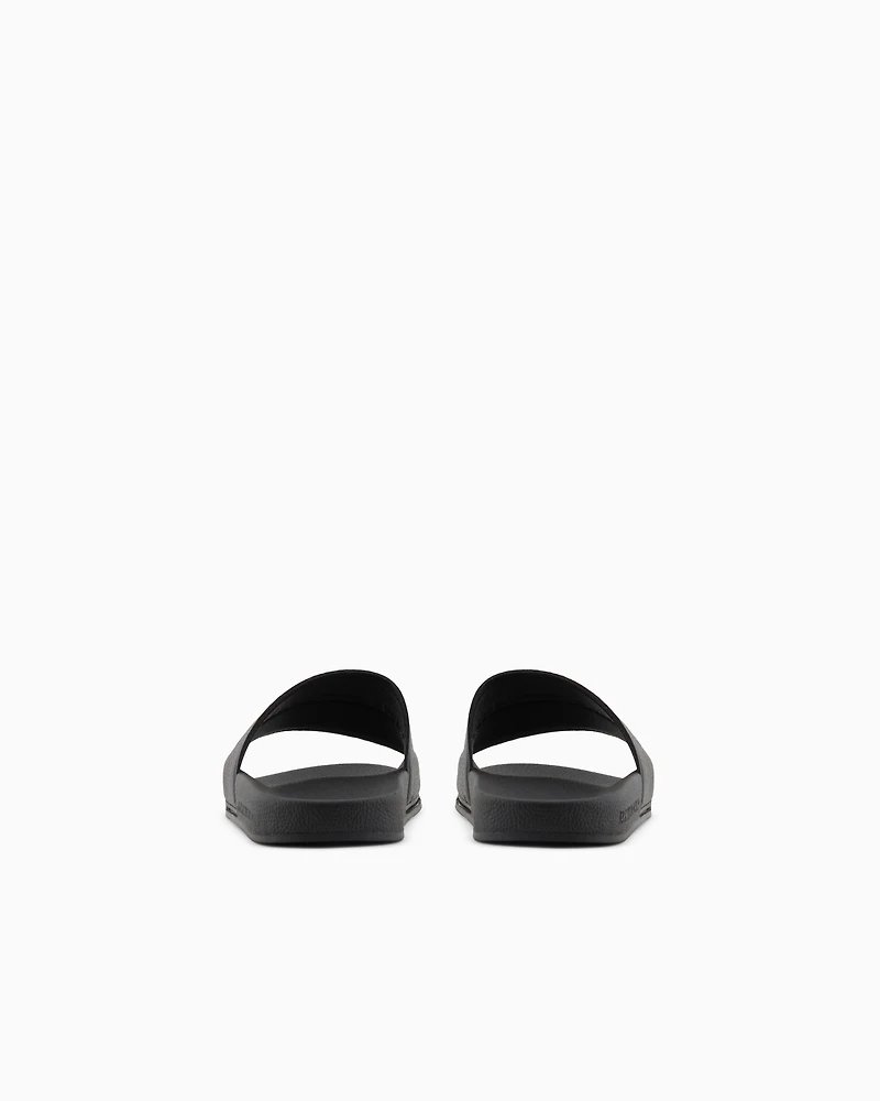 Armani Exchange - Slippers with logo band, Man, Black, Size: 39