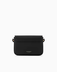 Emporio Armani - Smooth leather shoulder bag with metal eagle logo, Woman, Black, Size: TU