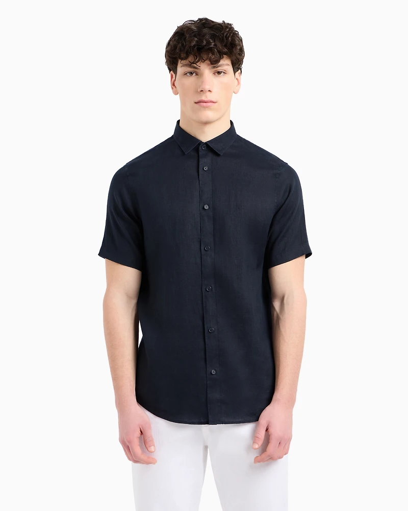 Armani Exchange - Casual Shirts, Man, Navy Blue, Size: