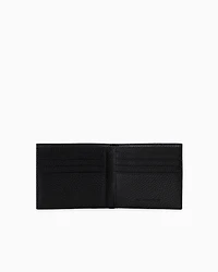Emporio Armani - Tumbled leather wallet, Man, Black, Size: TU