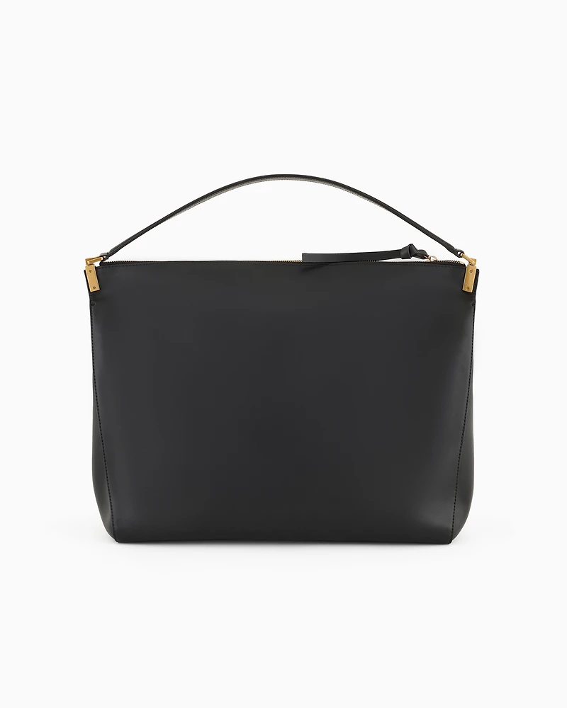 Emporio Armani - Large handbag in smooth leather, Woman, Black, Size: TU