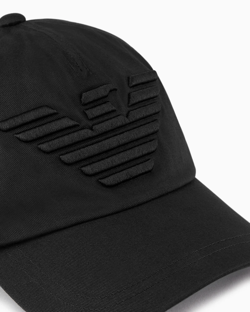 Emporio Armani - Baseball cap with embroidered oversized eagle, Man, Black, Size: TU